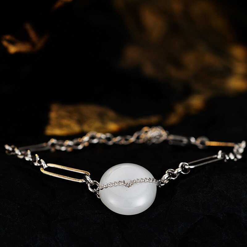 Jade Unregelmäßig gezogenes Kettenarmband B1006