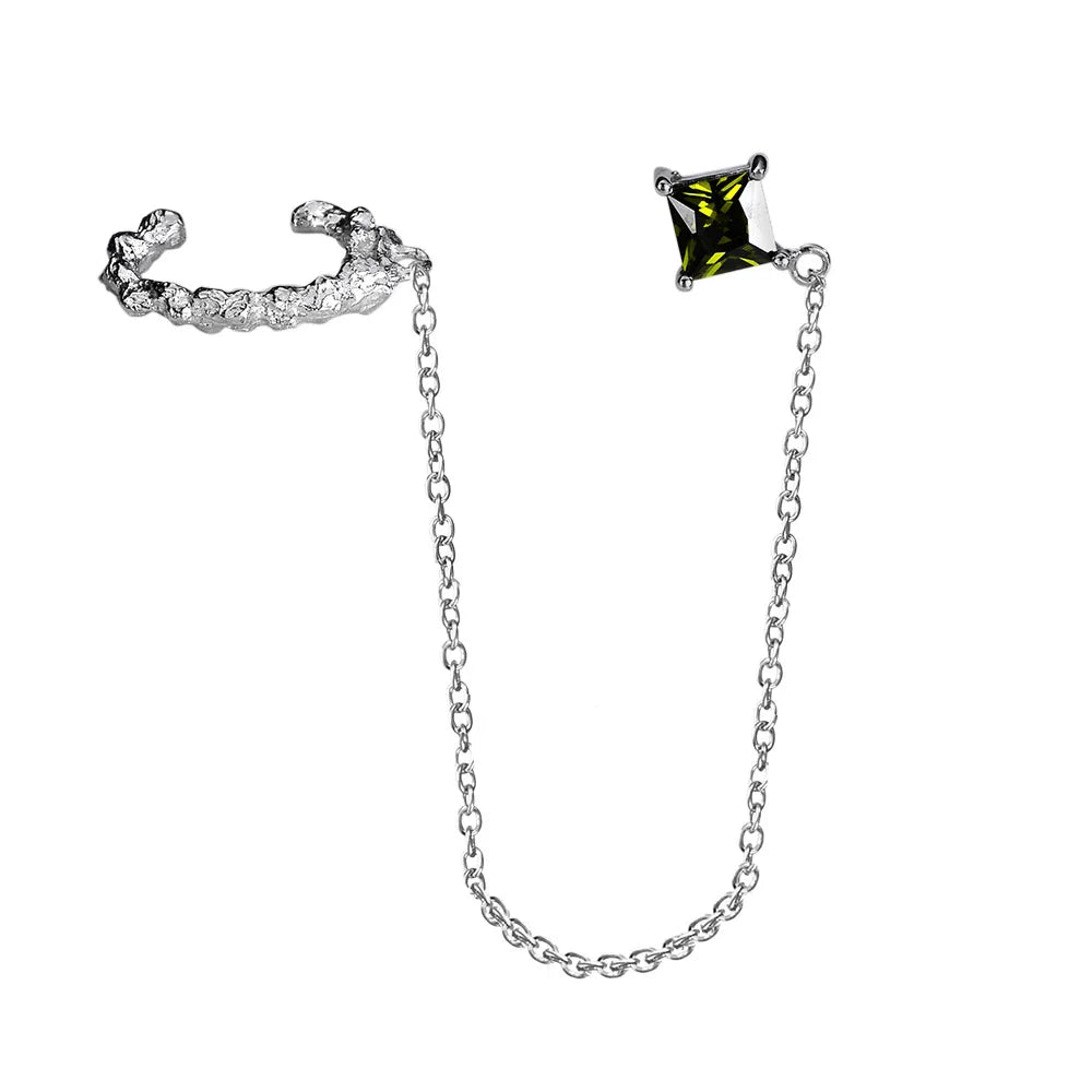 Lange Kette CZ Ohrring E1192, 1 Stück