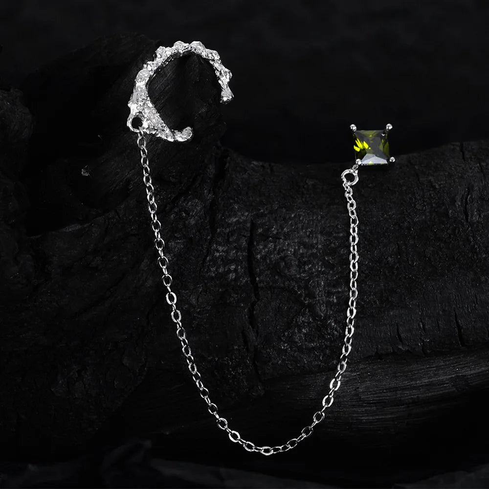 Lange Kette CZ Ohrring E1192, 1 Stück