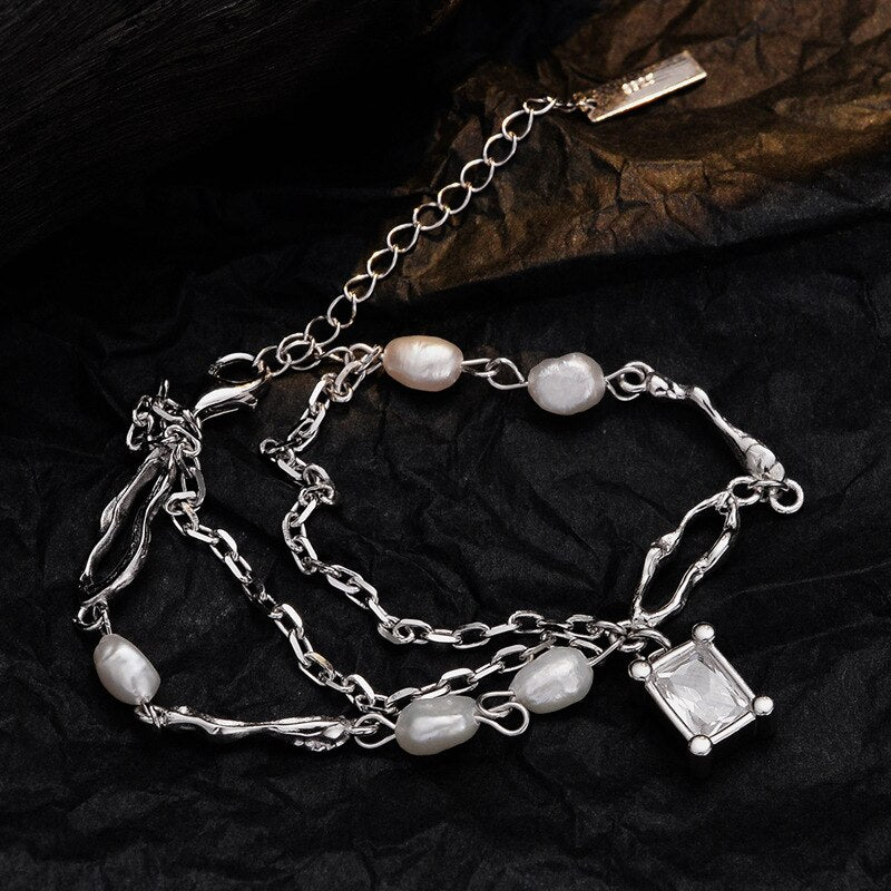 Ketten Barockperlen Armband B1047