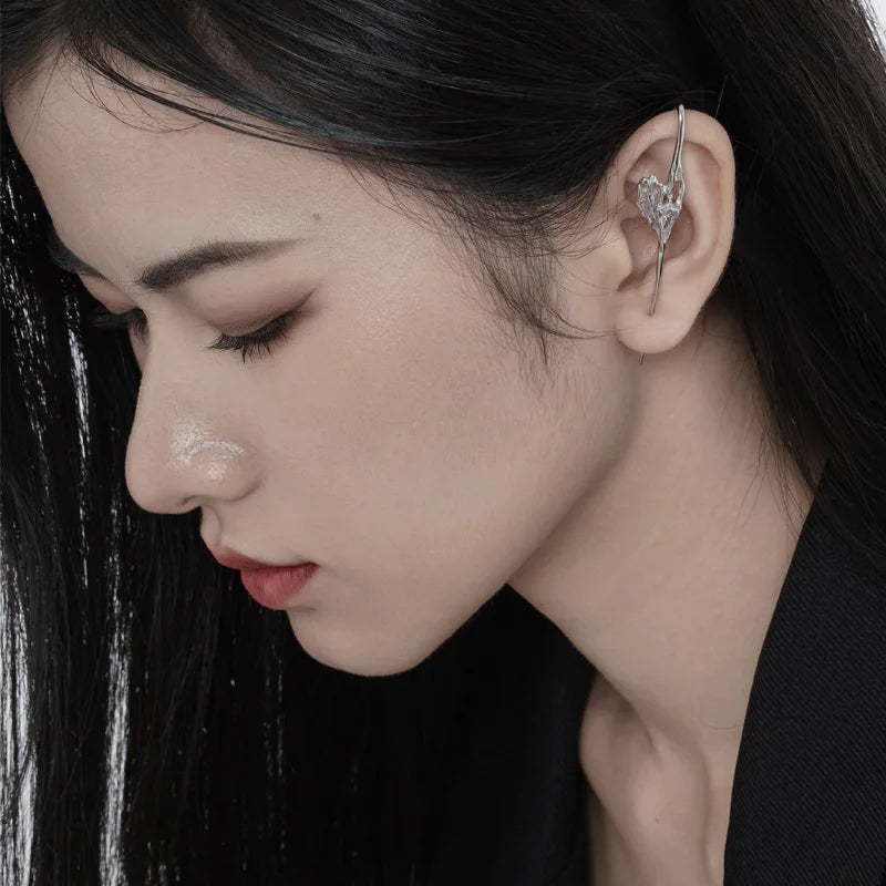 Rosa Emaille Ear Cuff E1110, 1 Stück