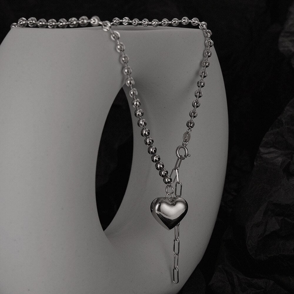 Kugelkette mit Herzanhänger N1006