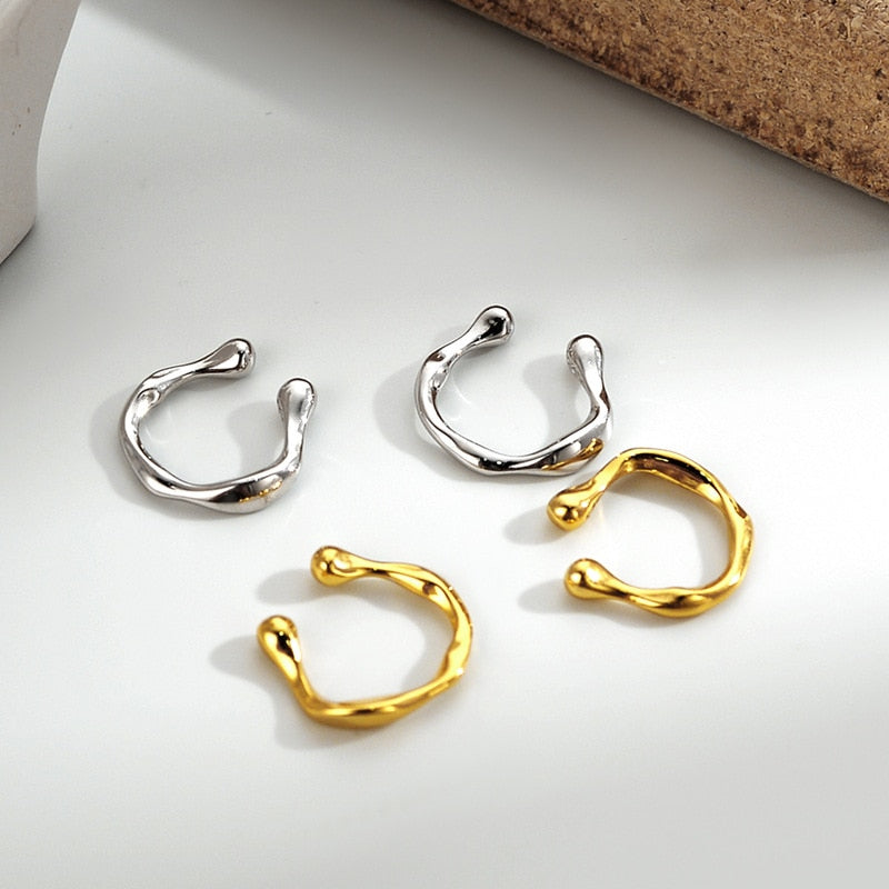 Unregelmäßiger Liquid Hoop Ear Cuff E1097 1 Stück