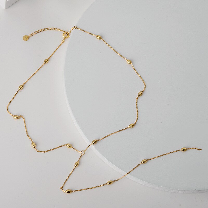 Perlenkette mit Kabelkette N1049