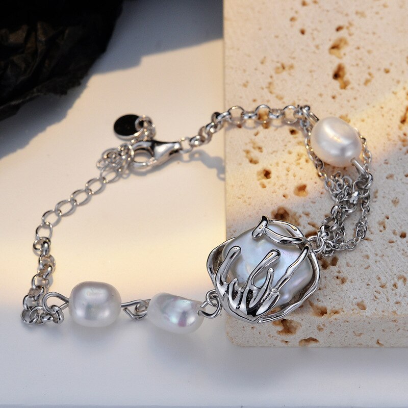 Gewickeltes Barockperlen-Mehrkettenarmband B1049