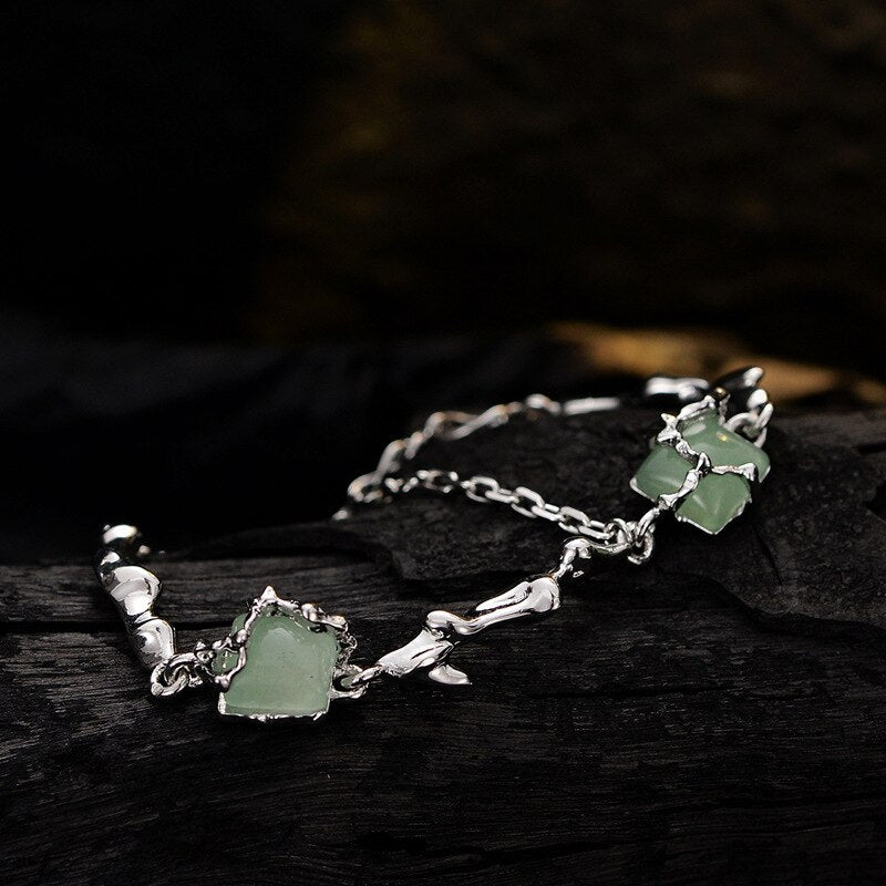 Gewickeltes Jade-Mehrkettenarmband B1010