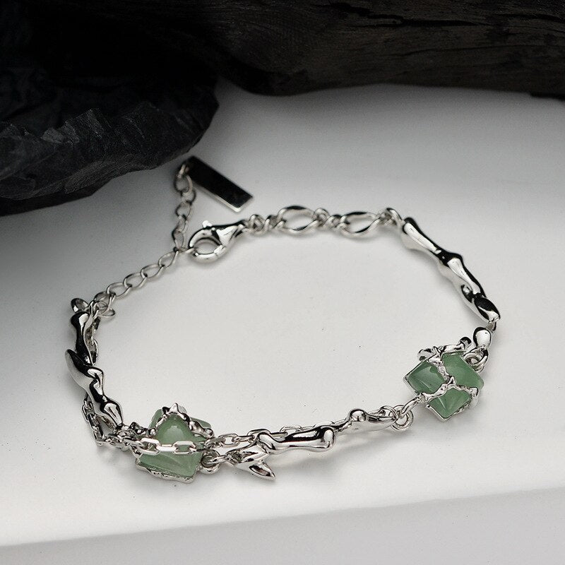 Gewickeltes Jade-Mehrkettenarmband B1010