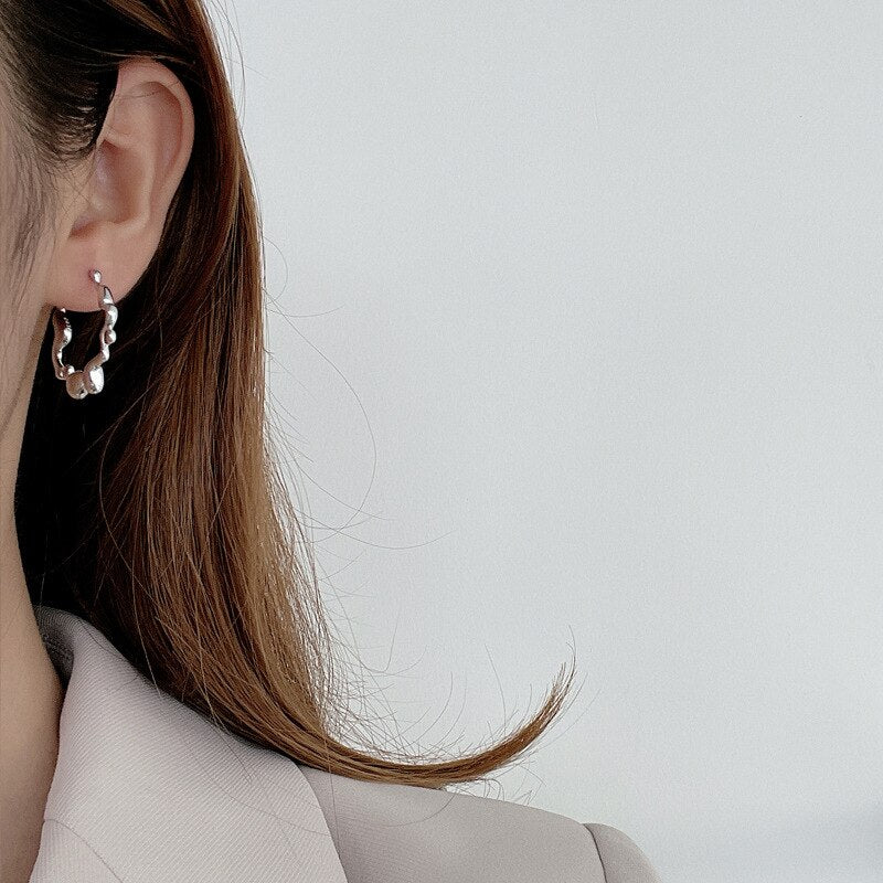 Dicke Perlenmuster klobige Ohrringe E1004