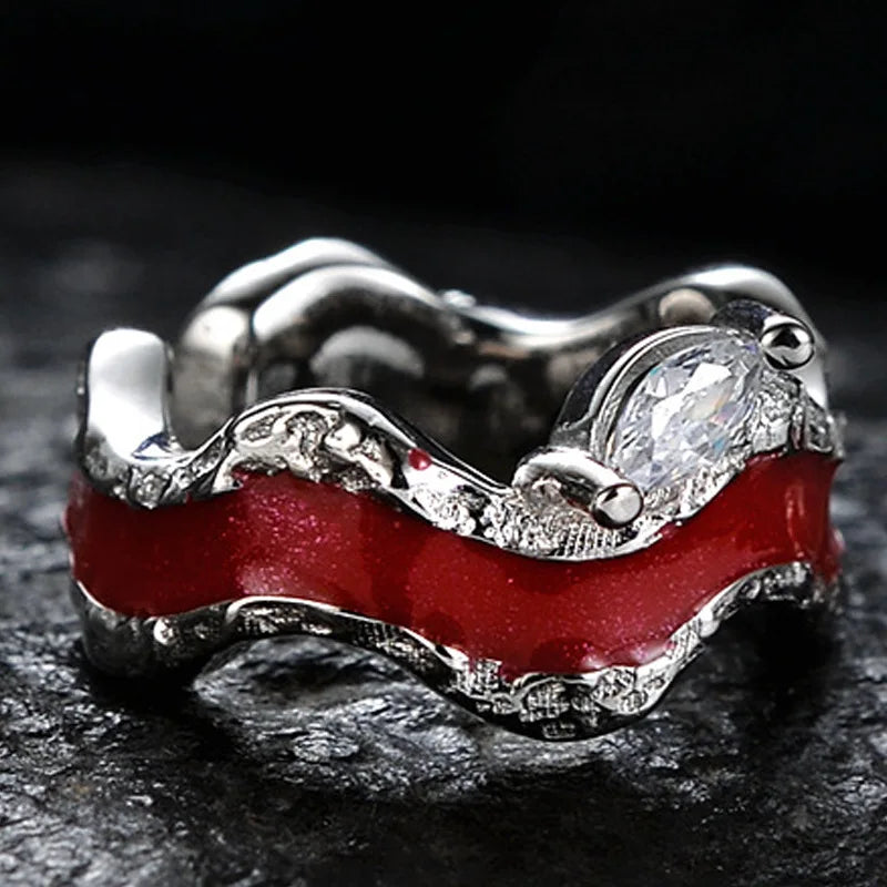 Gewellter, klobiger Ring R1216