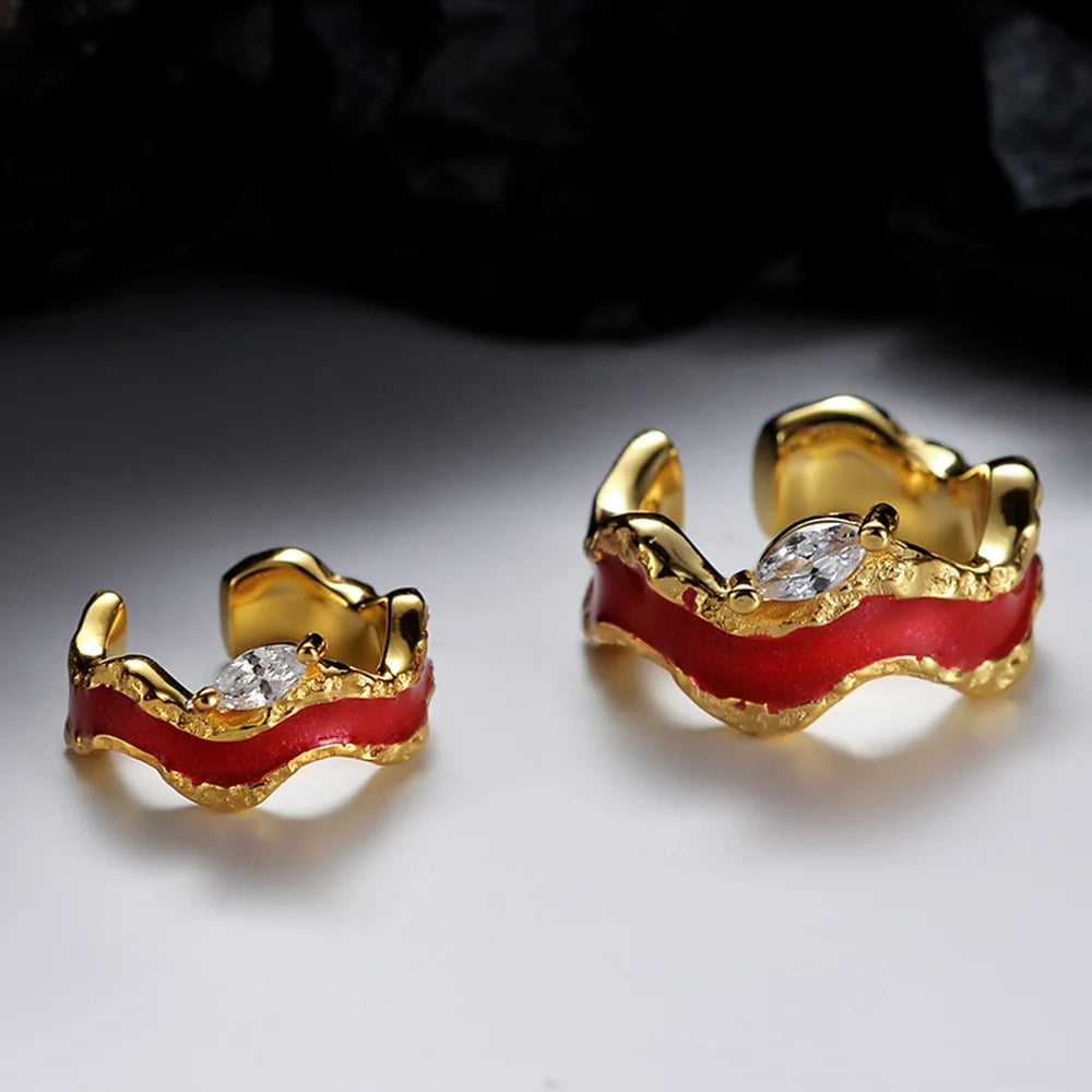 Gewellter, klobiger Ring R1216