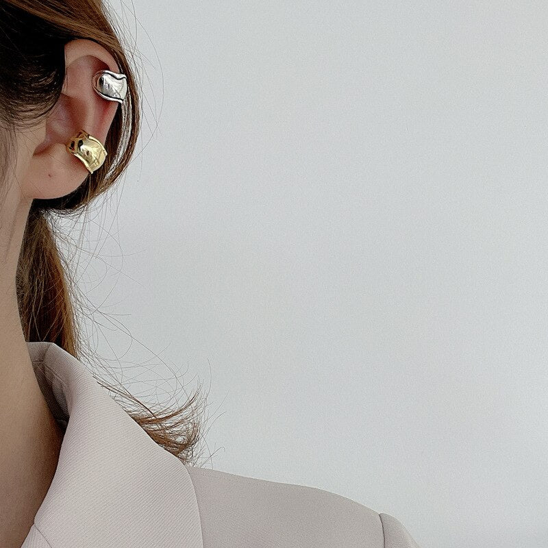 Breite Freeform-Ohrmanschetten mit Wellenmuster E1063, 1 Stück