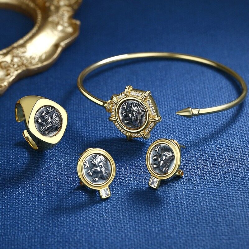 Löwe und Eber Münze Rhombus Ring R1044