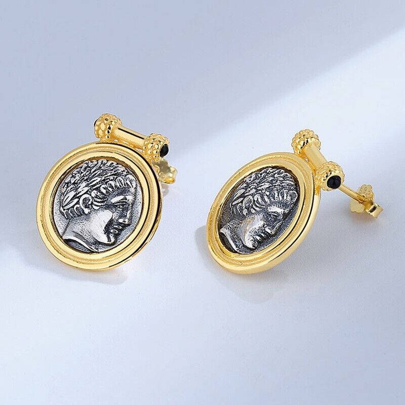 Achat Apollo Griechische Münze Ohrringe E1078