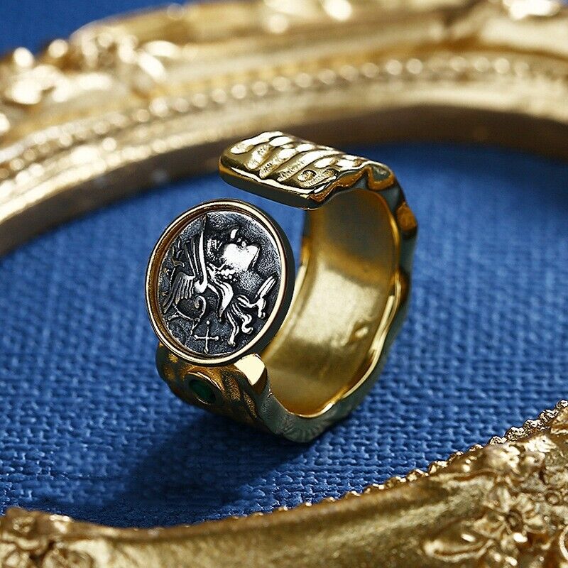 Breiter Ring mit geschlagener römischer Münze R1004