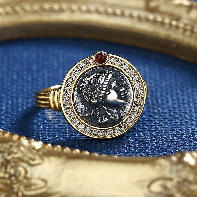 Apollo Antike römische Münze Replik Ring R1043