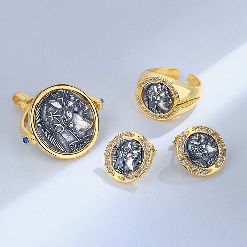 Athena Griechische Münze Ohrringe E1056