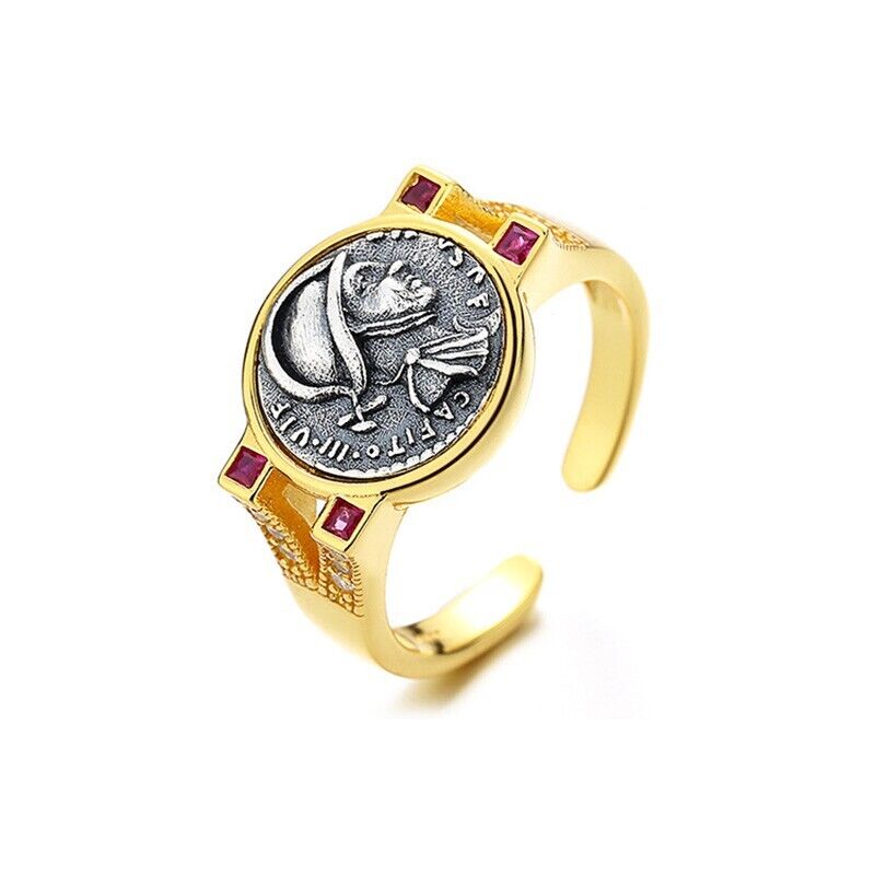 Mars Antike Münze CZ Ring R1060