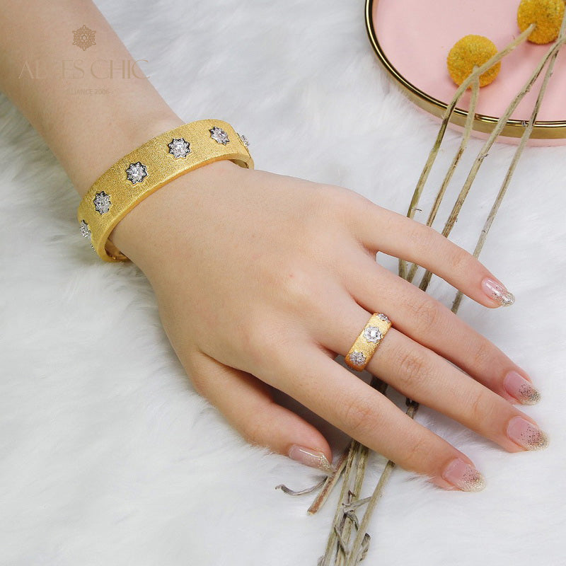 Stoff Matt Blüten Armband 5252