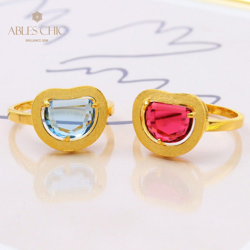 Gebürsteter Apfel-Zirkonring 5190