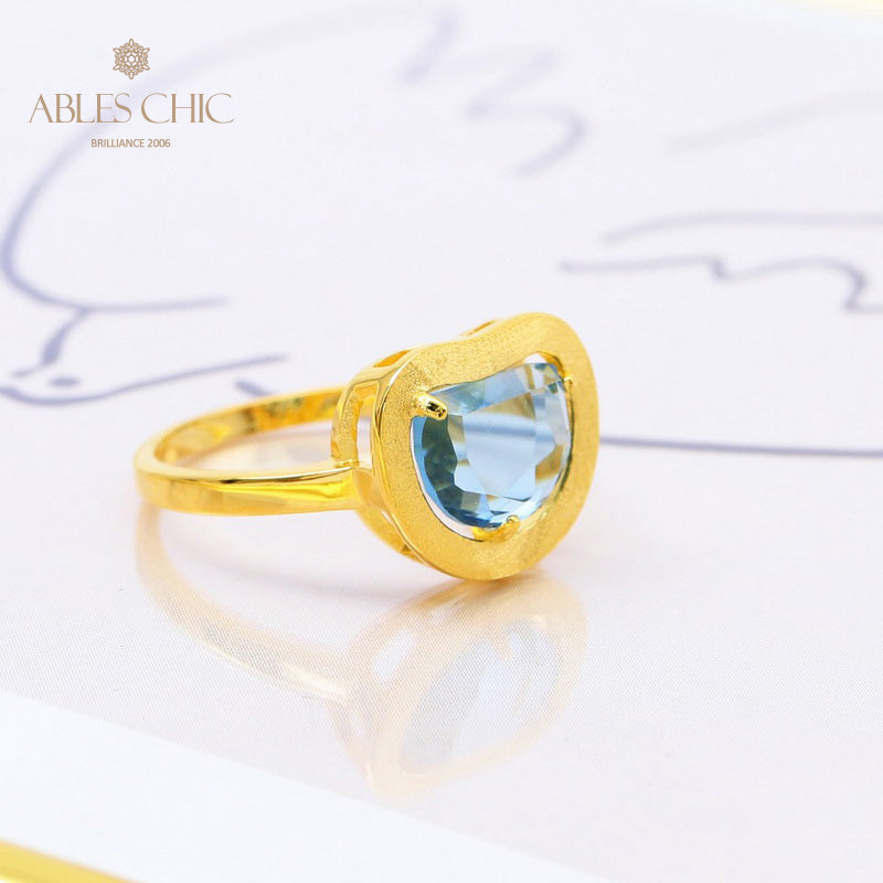 Gebürsteter Apfel-Zirkonring 5190