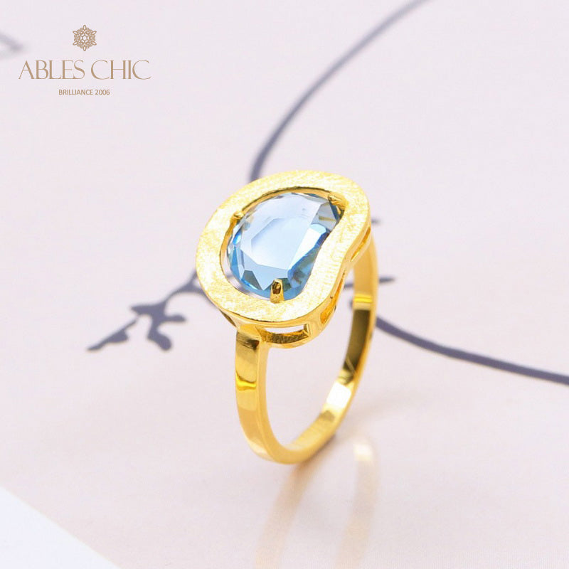 Gebürsteter Apfel-Zirkonring 5190