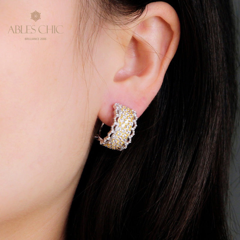 Filigrane Creolen mit Spitzenverzierung 5391