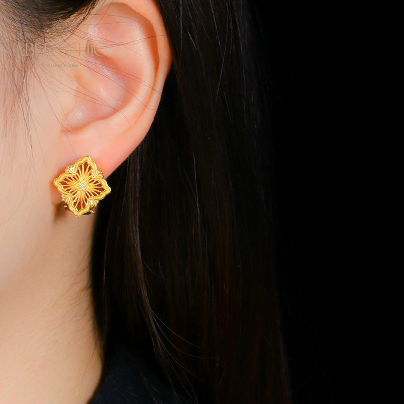 Filigrane Achat-Klee-Ohrringe 5382