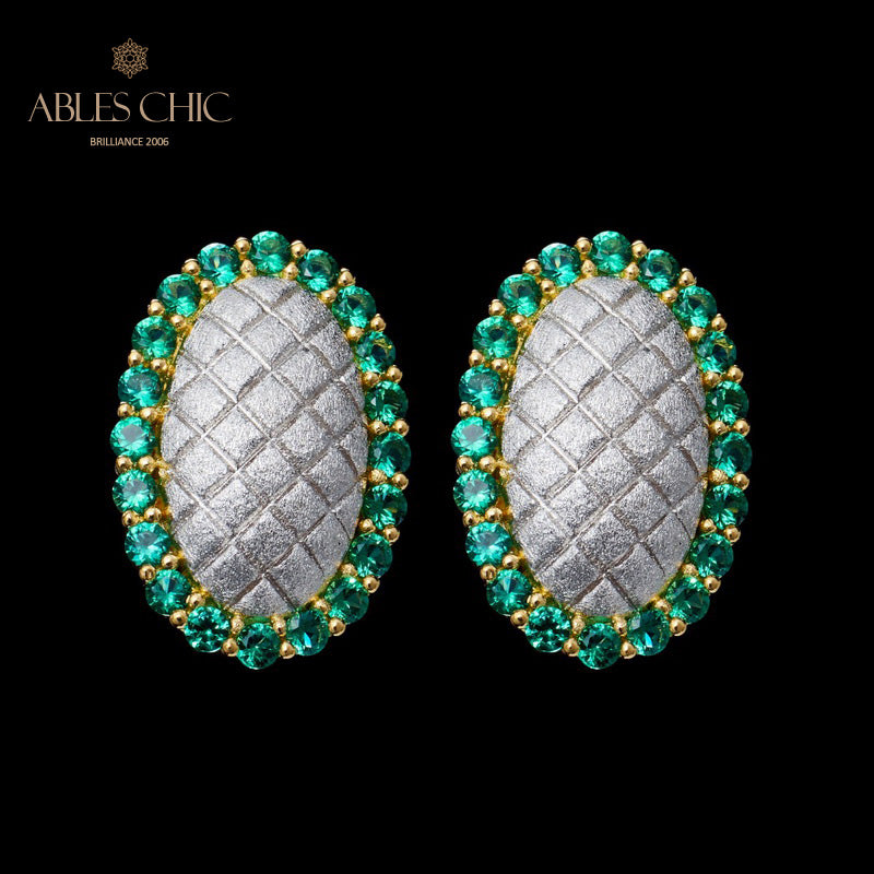 Seidige ovale Halo-Ohrringe 5832