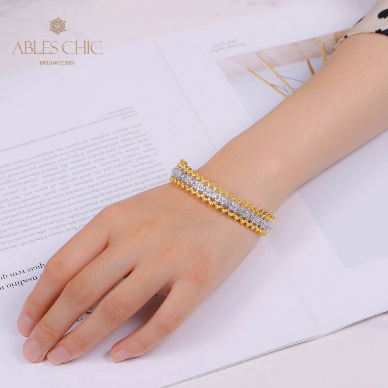 Luftiges Armband mit floralen Rändern 5465