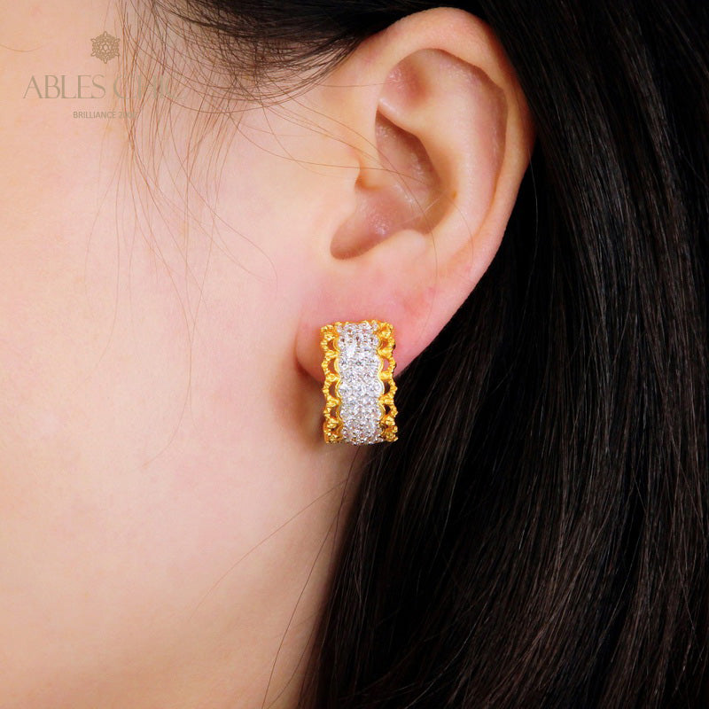 Filigrane Creolen mit Spitzenverzierung 5392