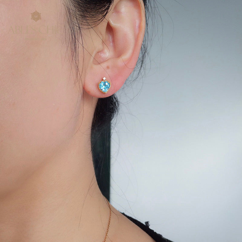 Natürliche Topas-Herzohrringe 5988