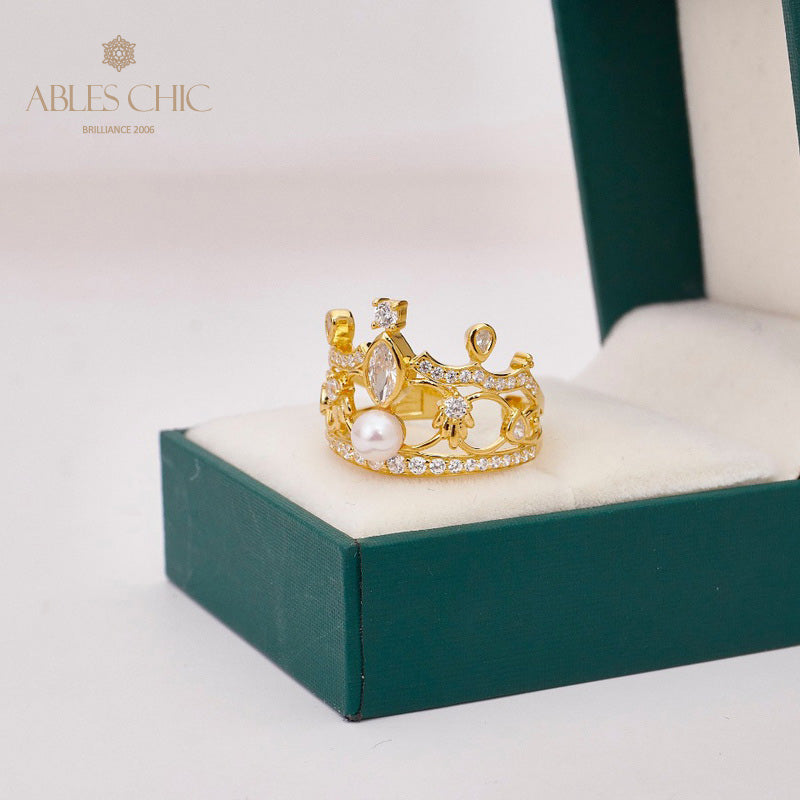 Pavé-Kronenperlenring 5731