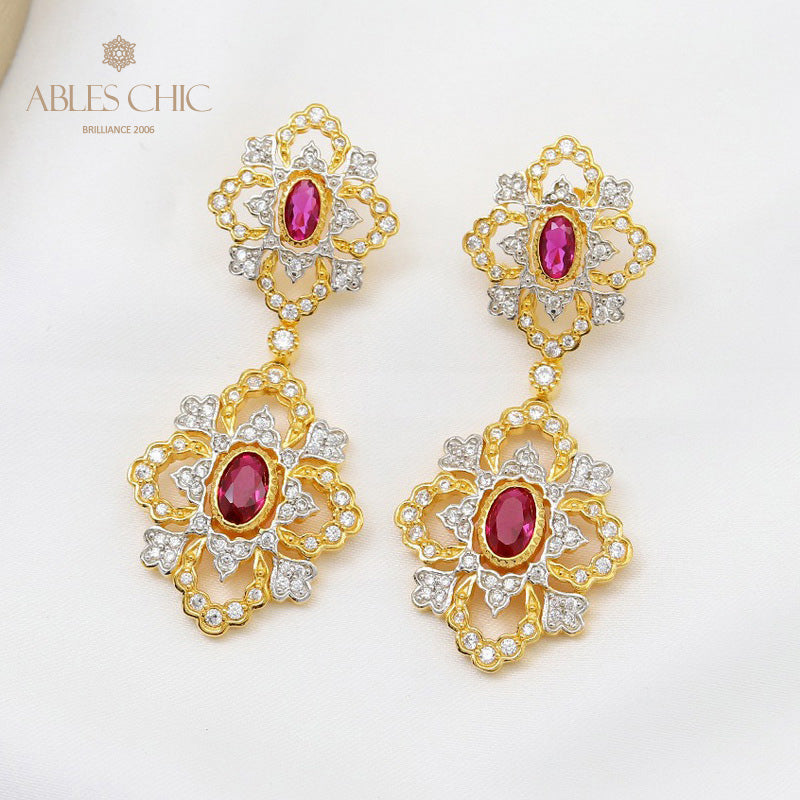 Raffinierte Laubsägearbeiten Kleeblatt Kronleuchter Ohrringe 5664