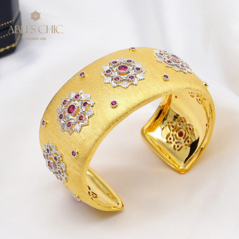 Breites Rubinblüten-Armband 5681