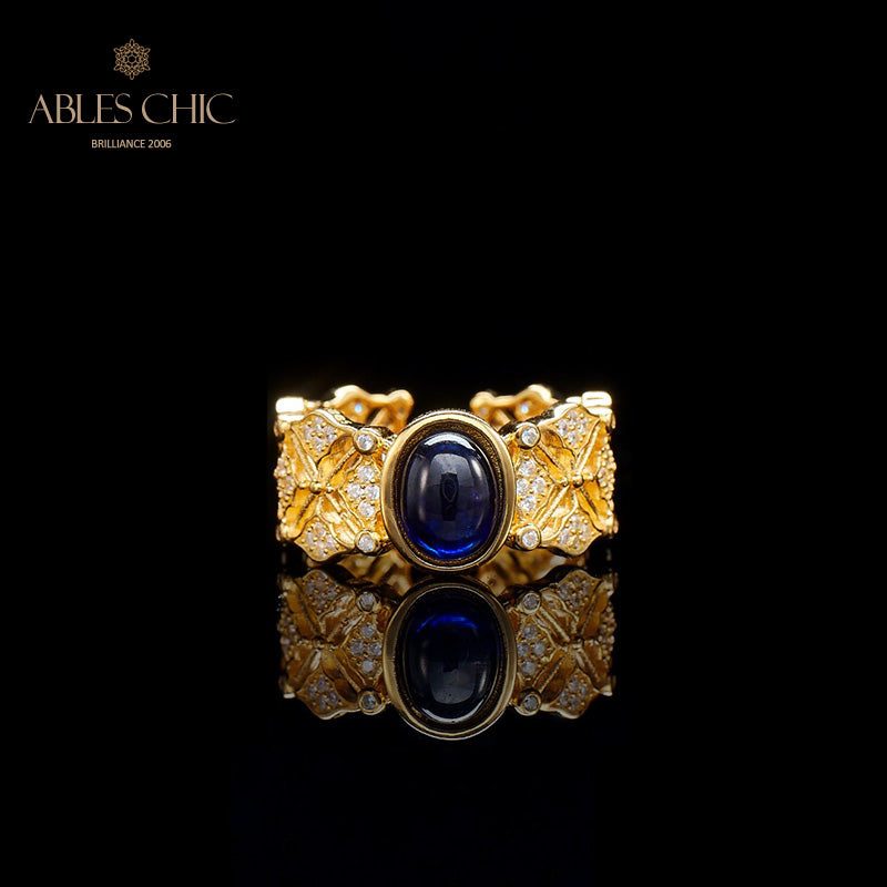 Saphir-Kleeblatt-Blumenring 5994