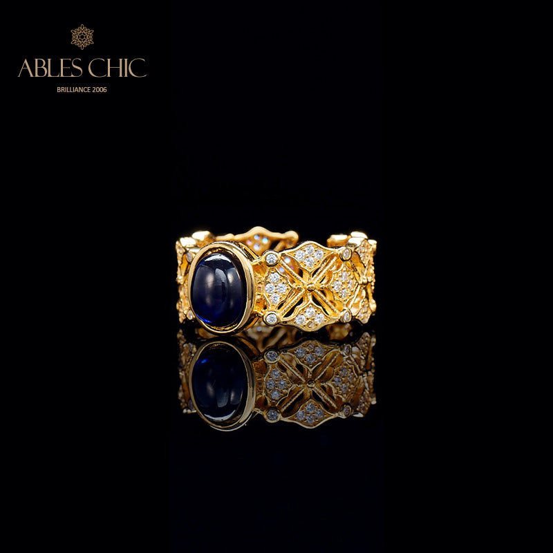 Saphir-Kleeblatt-Blumenring 5994