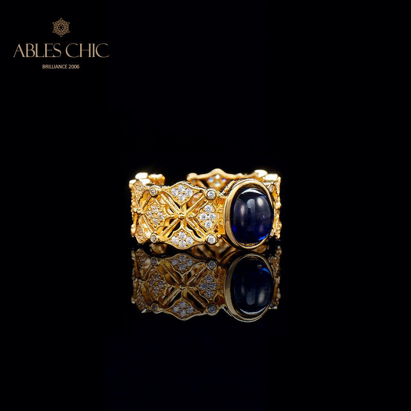 Saphir-Kleeblatt-Blumenring 5994