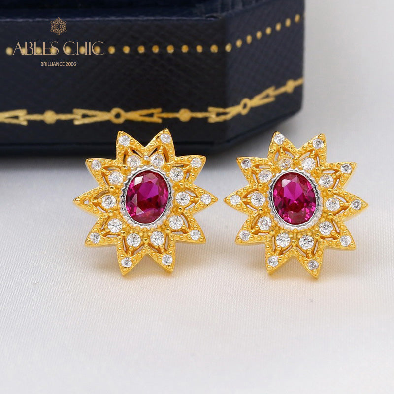 Florale Sternohrringe 5627