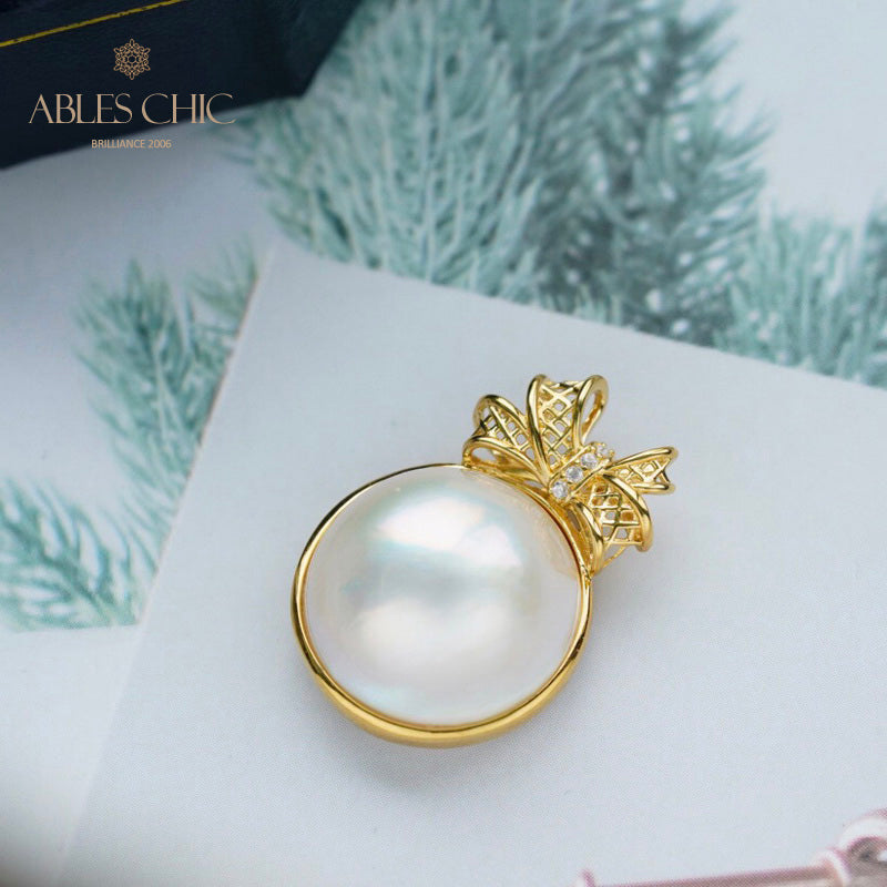 Mabe Pearl Bowtie Anhänger 5848