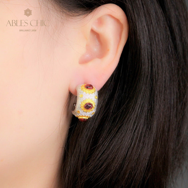 Granat Sonnenschein Seidige Ohrringe 5152