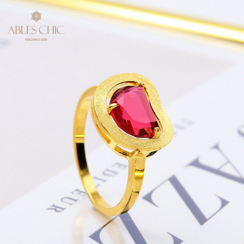 Gebürsteter Apfel-Zirkonring 5190