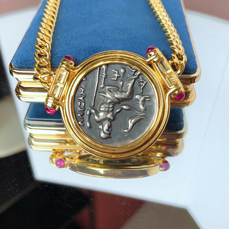 Griechische Zeus-Antike-Münzenkette 5842