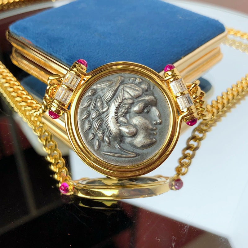 Griechische Zeus-Antike-Münzenkette 5842
