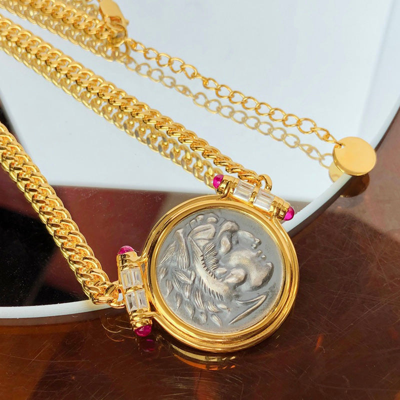 Griechische Zeus-Antike-Münzenkette 5842