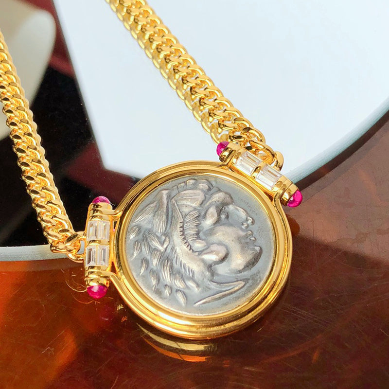 Griechische Zeus-Antike-Münzenkette 5842