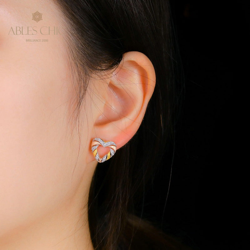 Dreifarbige Unendliche Herzohrringe 5292