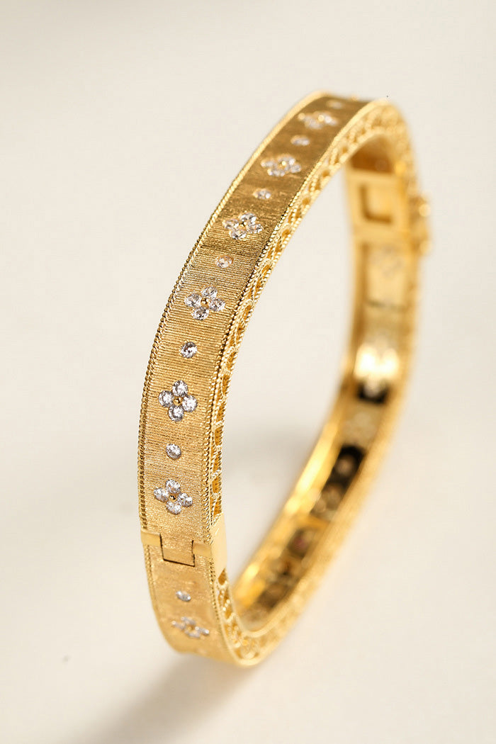 Keltisches Armband mit Zirkonkleeblättern 5775