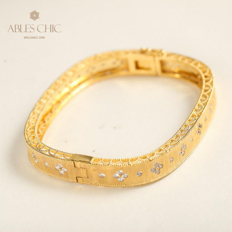 Keltisches Armband mit Zirkonkleeblättern 5775
