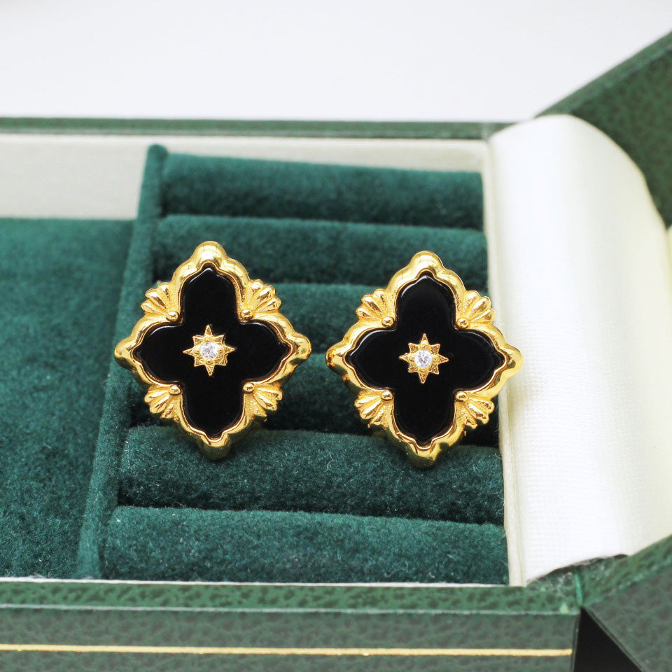 Kleeblatt Stern Blumen Ohrringe 5035