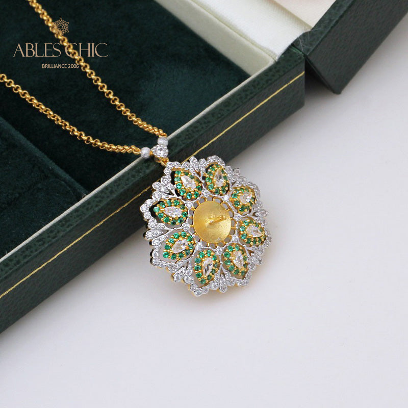 Topas-Blumen-Halskettenfassung 5277